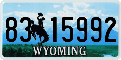WY license plate 8315992