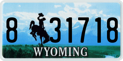 WY license plate 831718