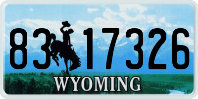 WY license plate 8317326