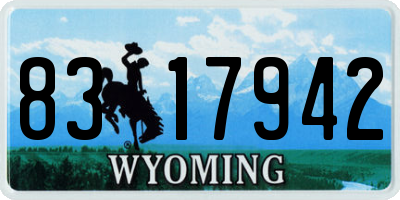 WY license plate 8317942