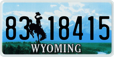 WY license plate 8318415