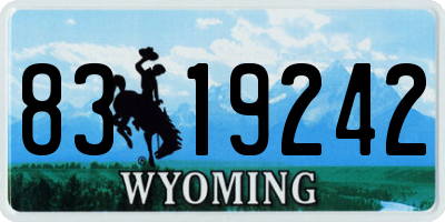 WY license plate 8319242