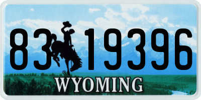 WY license plate 8319396