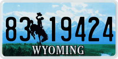 WY license plate 8319424