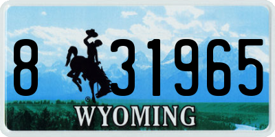 WY license plate 831965
