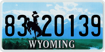 WY license plate 8320139