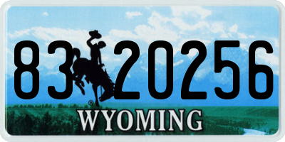 WY license plate 8320256