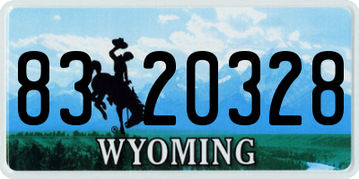 WY license plate 8320328
