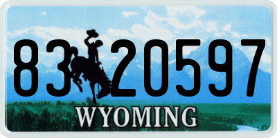 WY license plate 8320597