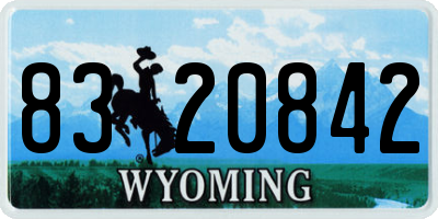 WY license plate 8320842