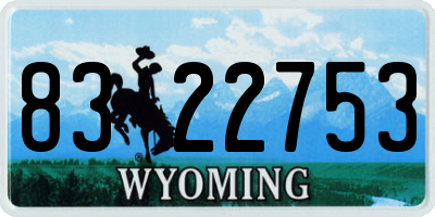 WY license plate 8322753