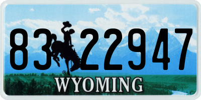 WY license plate 8322947