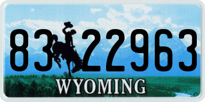WY license plate 8322963