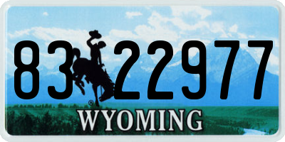 WY license plate 8322977