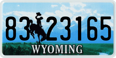 WY license plate 8323165