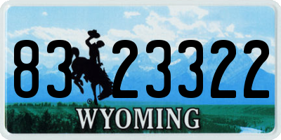 WY license plate 8323322