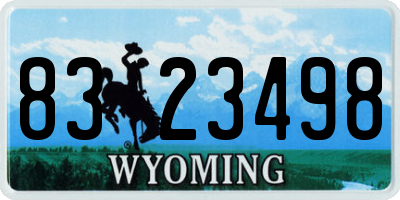 WY license plate 8323498