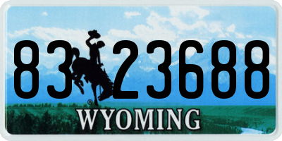 WY license plate 8323688