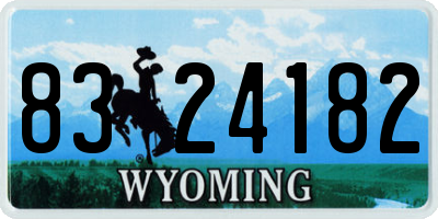 WY license plate 8324182
