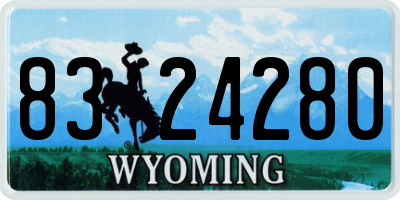 WY license plate 8324280