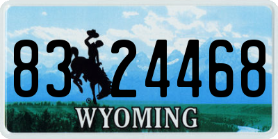 WY license plate 8324468