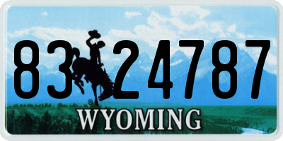 WY license plate 8324787