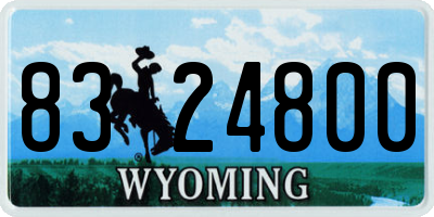 WY license plate 8324800
