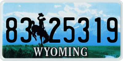 WY license plate 8325319