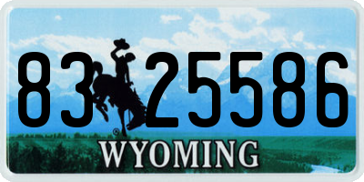 WY license plate 8325586