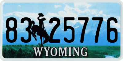WY license plate 8325776