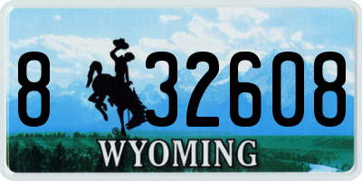 WY license plate 832608