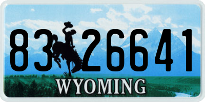 WY license plate 8326641
