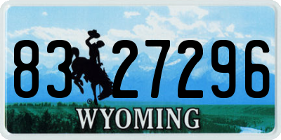 WY license plate 8327296