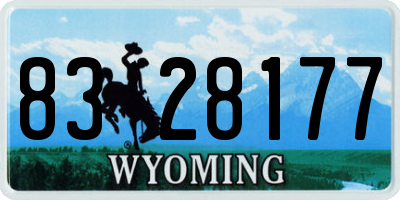 WY license plate 8328177