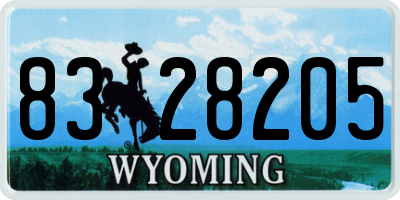 WY license plate 8328205