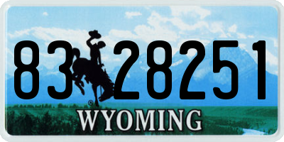 WY license plate 8328251