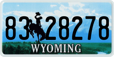 WY license plate 8328278