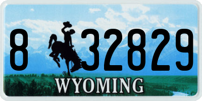 WY license plate 832829