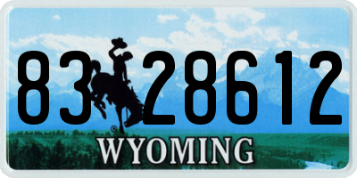 WY license plate 8328612