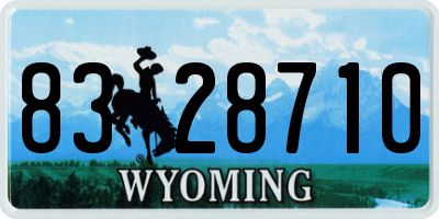 WY license plate 8328710