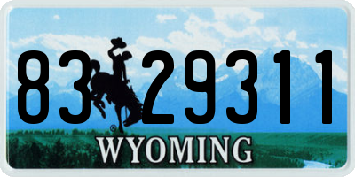 WY license plate 8329311