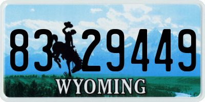 WY license plate 8329449