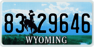 WY license plate 8329646