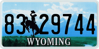 WY license plate 8329744