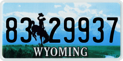 WY license plate 8329937