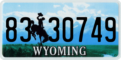 WY license plate 8330749