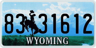 WY license plate 8331612