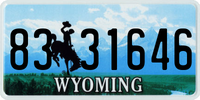 WY license plate 8331646