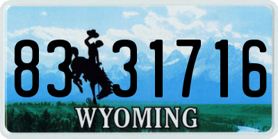 WY license plate 8331716