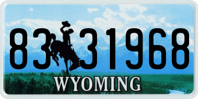 WY license plate 8331968
